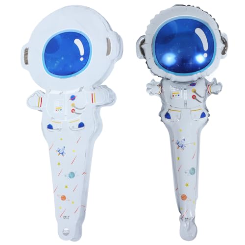 TOYANDONA 50 Stück Astronautenballon Ballonclips Heliumballonkanister Ballongirlande luftballons geburtstagsdekoration aufblasbarer Folienballon Astronautenförmiger Ballon Aluminiumfolie von TOYANDONA