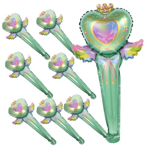 TOYANDONA 50 Stück Aufblasbarer Feenstab multi Glücklich Ballonstäbe mit Bechern partyknaller aufblasbare deko Luftballons für die Party Aufblasbare Folienballons Aluminiumfolie Green von TOYANDONA