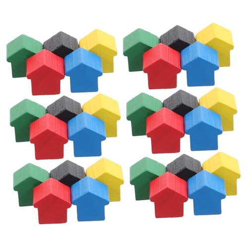 TOYANDONA 50 Stück Brettspiel Figuren Set Holz Spielfiguren in Farben für Schach Tischspiele und Kunsthandwerk Erweiterung für Strategisches und Bildung von TOYANDONA