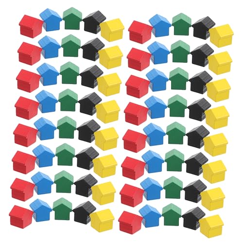 TOYANDONA 50 Stück Bunte Holzspielfiguren Ersatzteile für Brettspiele Schach und Zubehör Holzfiguren in Farben Je Strategische Spielfiguren für Spiele Erweiterung von TOYANDONA