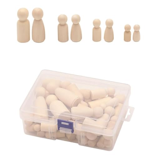 TOYANDONA Holzpuppen-Set Zum Ausmalen 50-teilig Kreative Holzpuppen Für Kinder Und Die Künstlerische Gestaltung Von Kindern von TOYANDONA