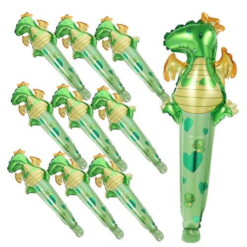 TOYANDONA 50 Stück Dinosaurier-Partyballons aufblasbare Matratze Inflator-Ballons-Pumpe ballonie kidsballonie Dekoration mit Tierballons Dinosaurier-Zauberstab-Ballon Aluminiumfolie von TOYANDONA