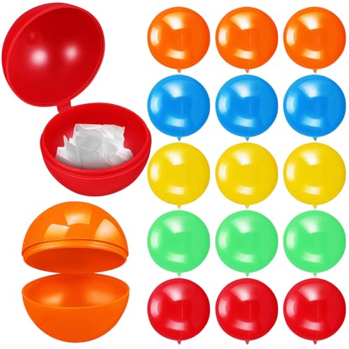 TOYANDONA 50 Stück Hohle Plastikkugeln zum Befüllen Raffle Zubehör für Firmenveranstaltungen Schulaktivitäten und Familienfeiern Bunten Farben Rot Gelb Grün Orange Blau von TOYANDONA
