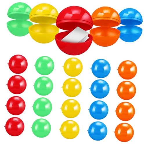 TOYANDONA 50 Stück Hohle Tombola Bälle aus Kunststoff Befüllbare Kugeln für Firmen Events Schulfeste und Familienfeiern Rot Gelb Grün Orange Blau von TOYANDONA