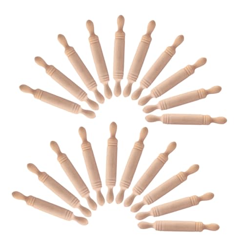 TOYANDONA 50 Stück Mini Holz Ausrollstäbe Deko Zubehör für Puppenhaus Küche Requisiten für Fotografie und Kreatives Stabil und Platzsparend von TOYANDONA