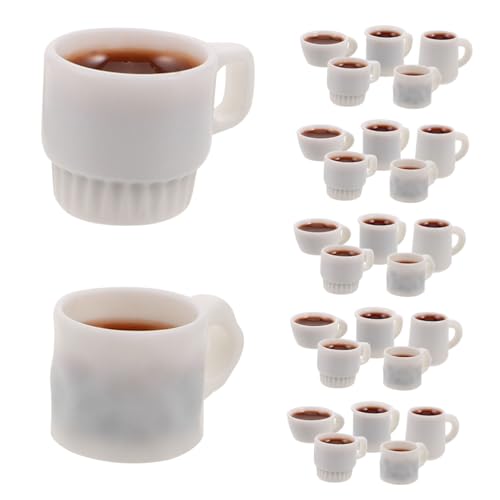 TOYANDONA 50 Stück Mini Kaffeetassen Figuren Charms Zur Herstellung Von Ohrringen Mini Kaffeetassen Puppenhaus Zubehör Miniatur Haus Zubehör Kaffeetasse Miniatur von TOYANDONA