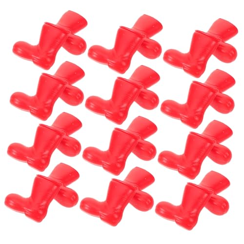 TOYANDONA 50 Stück Mini-weihnachtsstiefel Weihnachtsmann Weihnachtsschmuck Figur Miniatur-weihnachtsstiefel Miniatur-weihnachtsmann-Schuhe Mini-weihnachtsmann-Stiefel Plastik Rot von TOYANDONA
