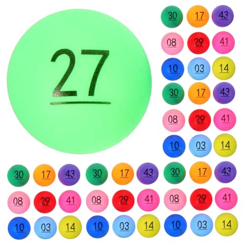 TOYANDONA 50 Stück Nummerierte Kugeln aus Kunststoff Bunte Spielbälle für Tombola Party und Barspiele Leichte Langlebige Raffle Drawing Balls für Zuhause und Freizeit von TOYANDONA