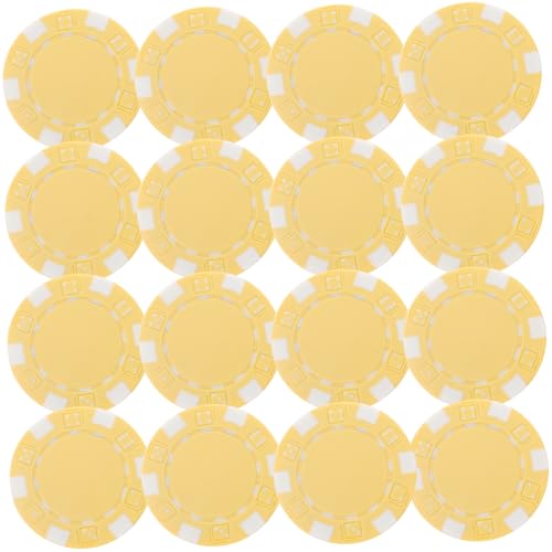 TOYANDONA 50 Stück Poker Chips aus Glattem Kunststoff Kleine Runde Spielmarken Langlebige Poker Gaming Tokens Praktische Zählchips für und Partyspiele Gelb von TOYANDONA