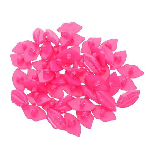 TOYANDONA 50 Stück Puppengesichtsmerkmale Zubehör Lippen Teile Knöpfe Zum Basteln DIY Kleidungsknopf Kleiderknöpfe DIY Mundzubehör Nähen Dekorative Knöpfe Lippendekor Rosy Plastic von TOYANDONA
