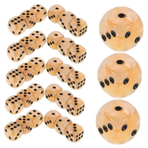 TOYANDONA 50 Stück Runde Ecken Würfel Acryl Spielwürfel für Brettspiele Rollenspiele Unterricht Mathe Partys und Aktivitäten mit Perl Design Tragbar und Ausgewogen von TOYANDONA