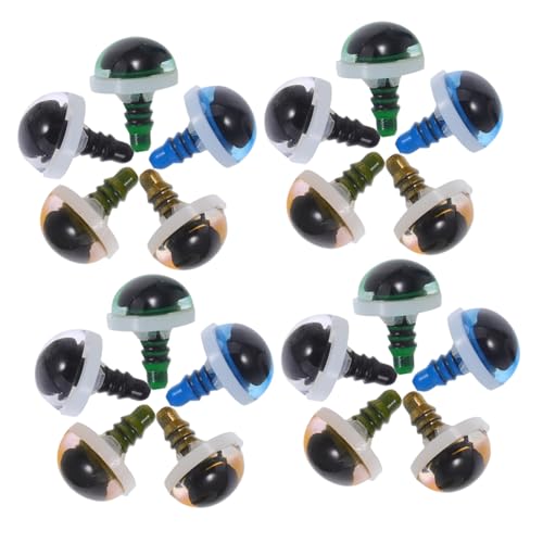 TOYANDONA 50 Stück Schwarze Kunststoff Sicherheitsaugen für Plüschtiere Realistische Bastelaugen für DIY Häkeltiere Puppen und Handarbeitsprojekte Einfach zu Befestigen und Langlebig von TOYANDONA