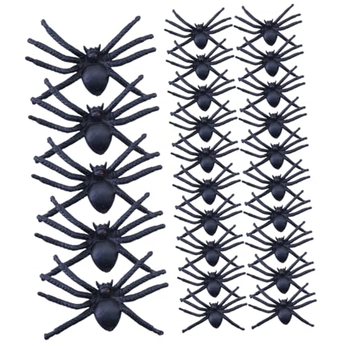 TOYANDONA 50 Stück Schwarze Spinnen Halloween Kleidung Halloween kostün kunststoffstab Halloween Decor Karikatur Figur Plüsch Halloween-Party-Ornament Gruselige Requisite PVC Black von TOYANDONA