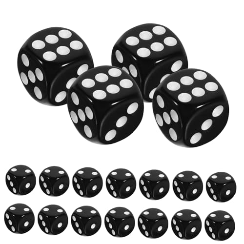 TOYANDONA 50 Stück Schwarze Würfel spielwürfel spielewürfel mehrseitige Würfel Partygeschenk Partywürfel Unterhaltungswürfel Spielzeugwürfel Requisitenwürfel Partyzubehör Würfeln Acryl Black von TOYANDONA