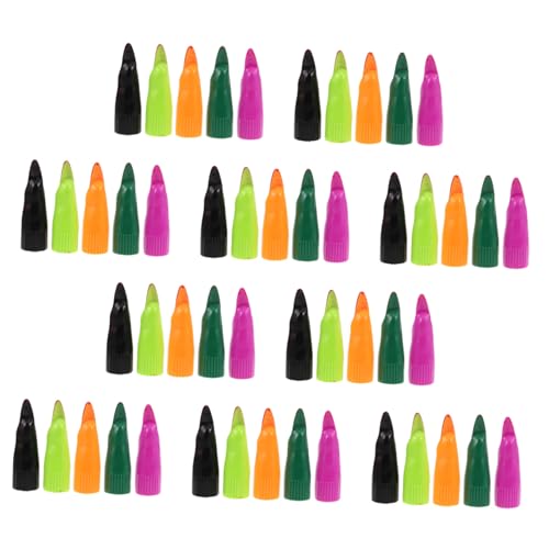 TOYANDONA 50 Stück Teiliges Halloween Nagelset Lang mit Bunten Hexenkrallen in Orange Grün und Schwarz Leichte Sichere Gothic Vampire Fingernägel für Party Cosplay und Festliche Verkleidung von TOYANDONA