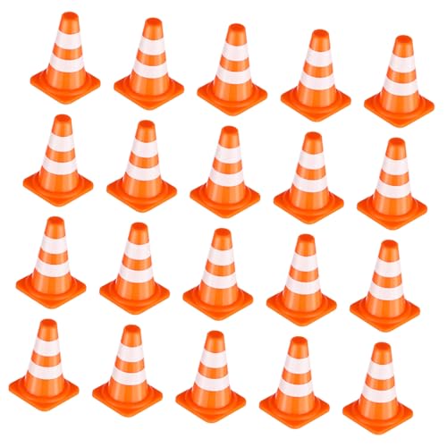 TOYANDONA 50 Stück Teiliges Mini Verkehrszeichenspielzeug Mini Leitkegel und Baustellenabsperrungen Pädagogische Straßensperren für Leicht Kompakt zur Verkehrserziehung und Eltern Junge von TOYANDONA