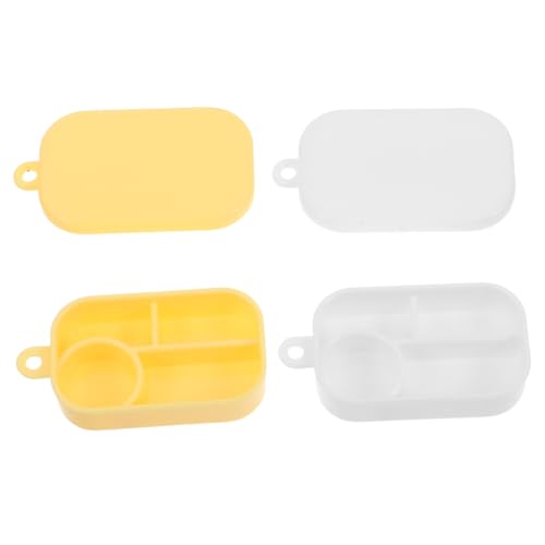 TOYANDONA 50 Stück Teiliges Miniatur Lunchbox mit Fächern Realistische Snack Organizer Leicht und Tragbar für Puppenhaus Zubehör und Kreatives Rollenspiel von TOYANDONA