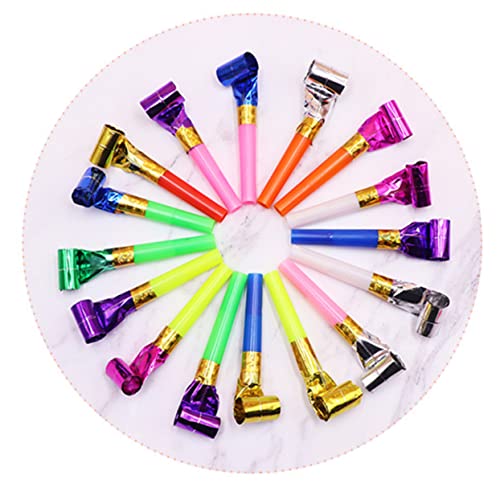 TOYANDONA 50 Stück Teiliges Party Kinderpfeifen mit Langem Mundstück Bunte Tröten für Geburtstagsfeiern Laute Kinderspielzeuge für Partyspaß und Festliche Zufällige Farbe Zufällige Farbe von TOYANDONA