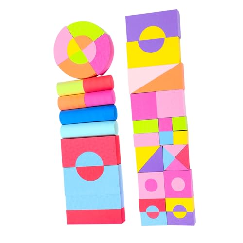 TOYANDONA 50 Stück Weiche Bausteine ​​aus Schaumstoff Bildungsspielzeug Lernblockspielzeug Formen Sie Farberkennungsblöcke Weiche Blöcke Für Kleinkinder Blockbauspielzeug Colorful Eva von TOYANDONA