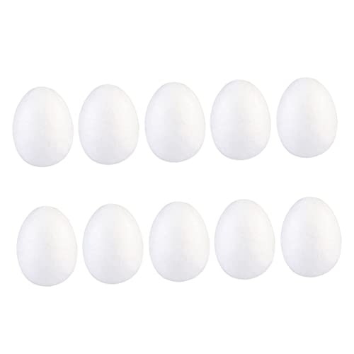 TOYANDONA 50 Stück Weiße Eier zum Basteln und Bemalen Stabile Schaumstoff Eier für DIY Osterdekoration für Familien Vielseitig für Fest und Feiertagsdekore von TOYANDONA