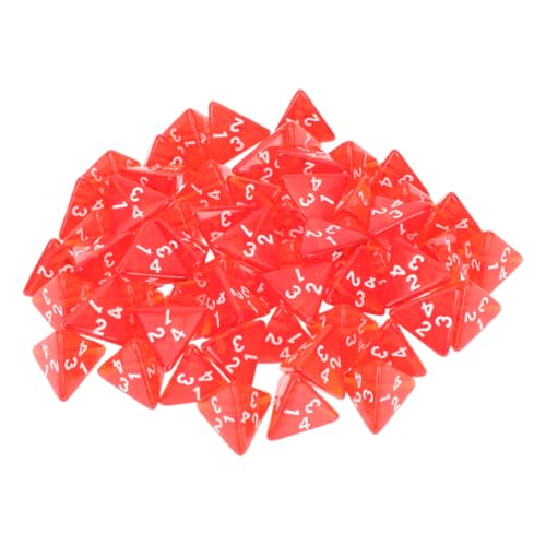 TOYANDONA 50 Stück facettierte Würfel spielwürfel brettspiele Gesellschaftsspiele Rollenspiel Würfel Massenwürfel Würfel im Klassenzimmer Würfel für das Klassenzimmer Würfel Masse Acryl rot von TOYANDONA