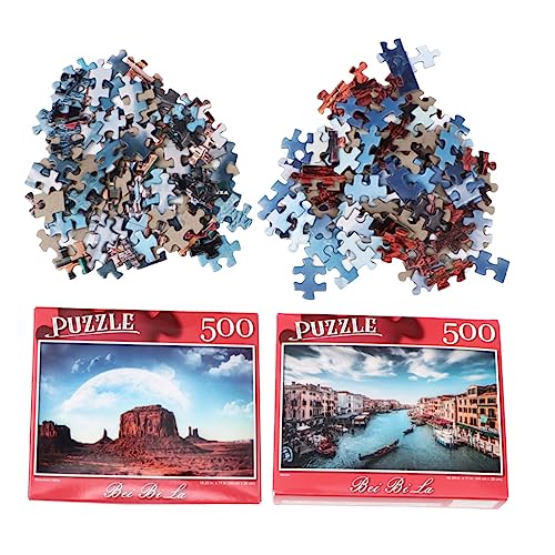 TOYANDONA 500 Stück, 2 Sätze Puzzle Würfel Lustig Hart Rätsel Rahmen Erwachsene von TOYANDONA