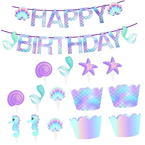 TOYANDONA 51 Stück Kucheneinsatz Meerjungfrau Happy Birthday Kuchen Cupcake Zahnstocher Kuchendeckel Fischschwanz Kuchendeckel Geburtstag Cupcake Pick Dessert Topper Dekorationen Kuchen TOYANDONA 51 Stück Kucheneinsatz Meerjungfrau Happy Birthday Kuchen Cupcake Zahnstocher Kuchendeckel Fischschwanz Kuchendeckel Geburtstag Cupcake Pick Dessert Topper Dekorationen Kuchen von TOYANDONA