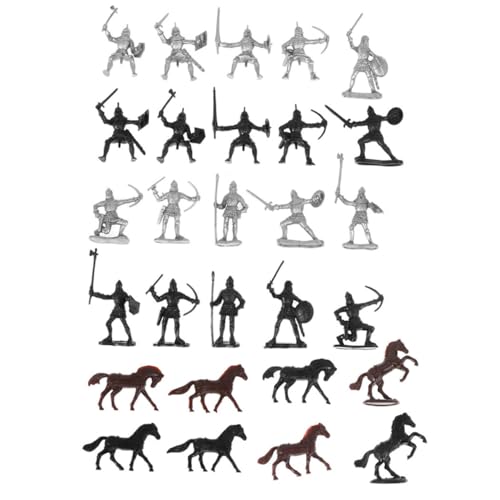 TOYANDONA 56 Stück Teiliges Mittelalterliches Soldaten spielzeugset mit Ritter Kriegerfiguren Mini Modell für Kinderzimmerdekoration und Sammelfiguren Geeignet als Geschenk von TOYANDONA