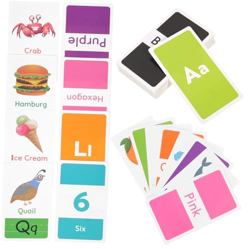 TOYANDONA 58 Teilige Lernkarten Für Die Früherziehung Karten Für Vorschul Lernkarten Lernspielzeug Für Kleinkinder Alphabet Karten Must Haves Für Das Klassenzimmer Wörter Lernkarten von TOYANDONA