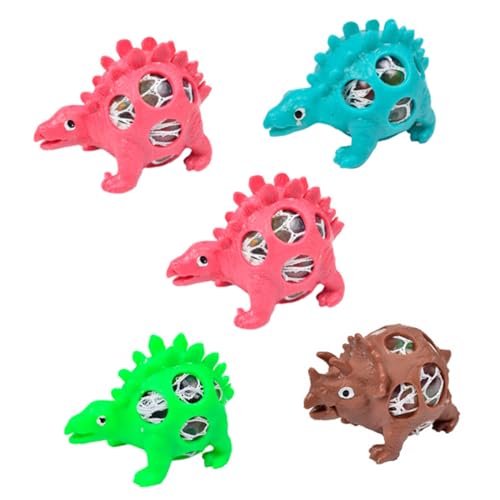 TOYANDONA 5St Dinosaurier-Dekompressionsspielzeug Spielzeuge lustiges Lüftungsspielzeug Spielzeug zum Stressabbau Spielzeug entlüften Streichspielzeug Stressabbauer farbige Perlen TPR von TOYANDONA