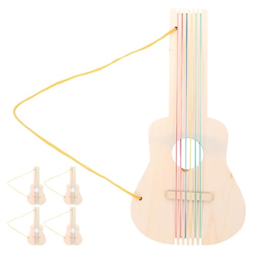 TOYANDONA 5St Doodle-Zeichnungsgitarre E-Gitarrenständer Akustikgitarrenständer klappbarer Gitarrenständer Gitarre bastelset für DIY-Gitarre Bauen unlackierte Holzgitarre Khaki von TOYANDONA