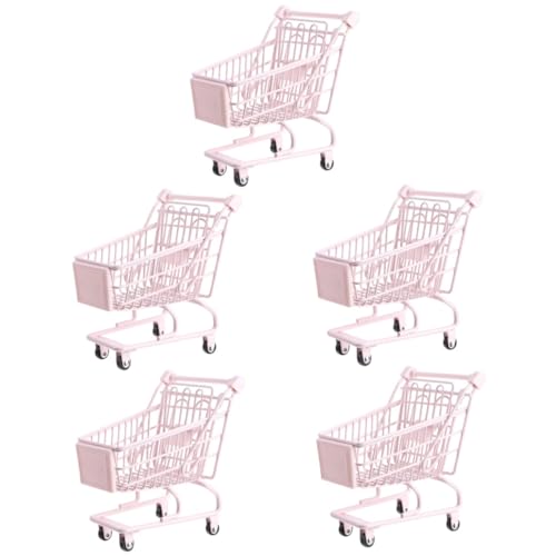 TOYANDONA 5St Einkaufswagen Einkaufskorb Lebensmittelspielzeug für Kinder Kinderspielzeug Baby Puppenwagen Spielzeug für Kleinkinder Supermarkt-Wagen-Aufbewahrungsspielzeug Weben Drahtkorb von TOYANDONA