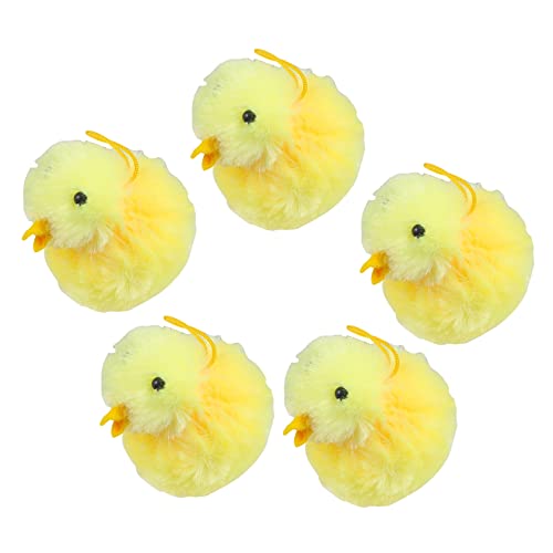 TOYANDONA 5St Hühnchen-Plüschpuppe Mini-Flauschiges Küken lustige Puppe Mini-Küken Mini- für Eier Plüschhühner für Hühnerpuppe beruhigende Puppe Modepuppe PP Baumwolle Yellow von TOYANDONA