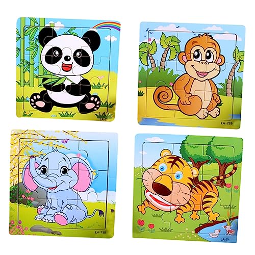 TOYANDONA 5st Puzzles Für Kinder Holzpuzzle Für Kinder Lernspielzeug Kinderrätsel Tiere Spielzeug Puzzle Für Erwachsene Rätsel Für Erwachsene Karikatur Bambus von TOYANDONA