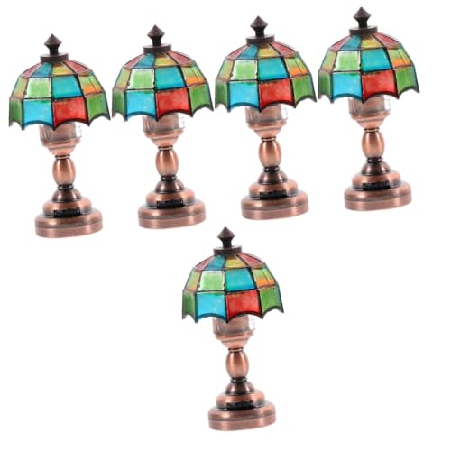 TOYANDONA 5St Miniaturlampen Party-Foto-Requisiten Puppenhaus-Miniatur-LED-Lampe Modelle Möbel Mini-Hauslampe Mini-Schreibtischlampe Netzteil schmücken Spielzeug Lampenschirm Zubehör von TOYANDONA