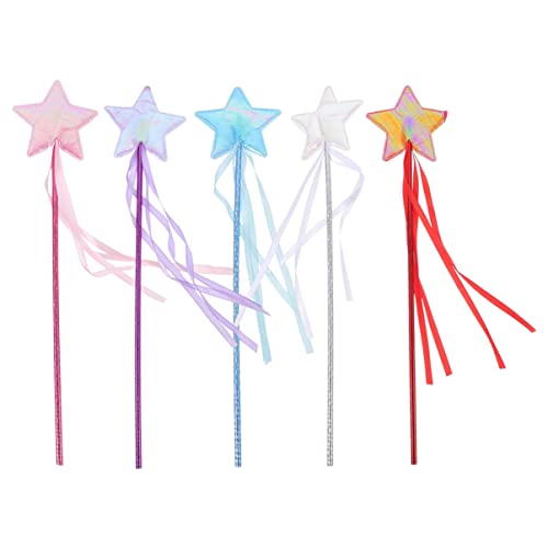TOYANDONA 5St Pentagramm-Fee-Zauberstab Glitzerstäbe für Kostüm halloweenkostüme für verkleidung Mädchen Fee Stock Sternenfee Zauberstäbe ab Tuch von TOYANDONA