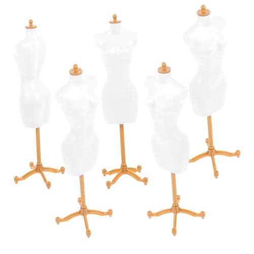 TOYANDONA 5 Stücke Puppe Mannequin Kleid Form Puppe Stehen Für Puppe Kleidung Mini Bekleidungs ​​Rack Sicher Material von TOYANDONA
