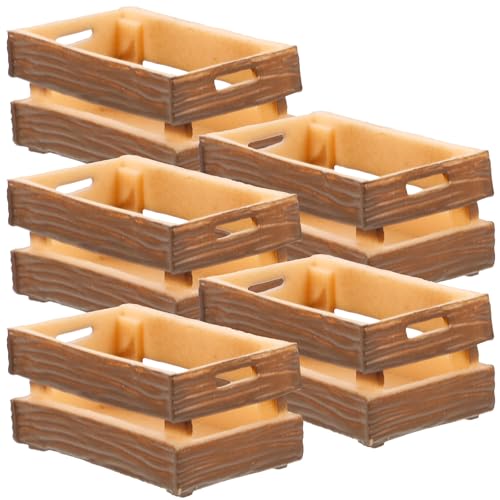 TOYANDONA 5St Puppenhaus Holzrahmen bastelzeug Craft Toy Puppenobstkiste Miniatur-Holzkisten Möbel Puppenhaus-Miniatur Miniatur-Dinge Holzkasten Zubehör Requisiten schmücken von TOYANDONA