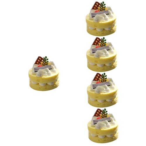 TOYANDONA 5St Simulation Kuchen Eisdekorationen Kuchendekoration Hochzeitsdekoration Modelle Spielzeug Desktop-Dekor Tischdekoration für Torten künstlich gefälschter Kuchen Mousse-Kuchen Pu von TOYANDONA
