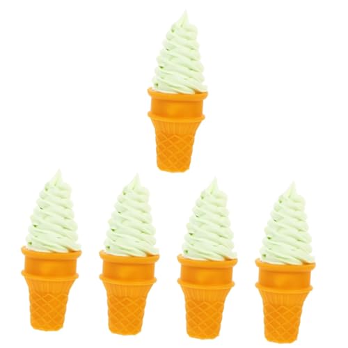 TOYANDONA 5St Simulations-EIS Dessertspielzeug simuliertes EIS Spielzeug für die Küche Eistüte Modelle gefälschte Eiswaffel Displayzubehör für Dessertläden künstlich Requisiten Ornamente PVC von TOYANDONA