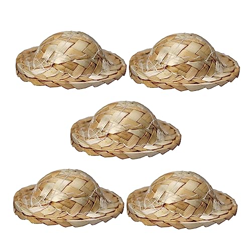 TOYANDONA Lebendige 5-teilige Mini-Modelle Strohhüte für Puppen Dekoration für Häuser Spielzeug-Sets von TOYANDONA