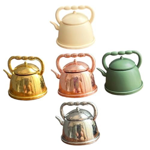 TOYANDONA 5St Wasserkocher Schmuck Miniatur-Wasserkocher Küche Mini-Wasserkocher Mini-Sachen für kinderspielzeug puppenhauszubehör Kleiner wassertopf Mini-Topf Legierung von TOYANDONA