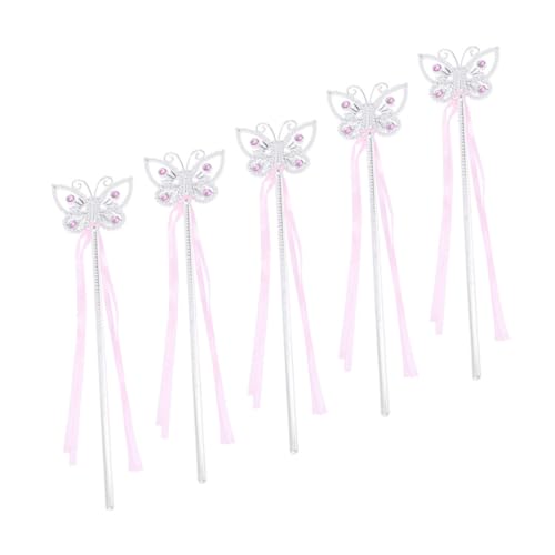 TOYANDONA 5 Stück Feen-Zauberstab Cosplay-Requisiten Dekorative Zauberstäbe Kostüm-Requisiten Zauberstab Dekore Schmetterlinge Partygeschenke Feenstäbe Schmetterlinge Zauberstäbe von TOYANDONA