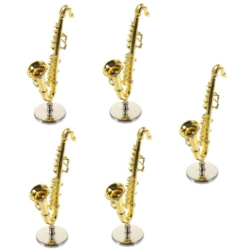 TOYANDONA 5St Zubehör für Puppenhäuser Home Decor wohnungseinrichtung Miniatur-Saxophon Taschensaxophon Spielzeuge Geschenke Simulations-Saxophon-Dekor Simulations-Saxophonmodell Musik Möbel von TOYANDONA