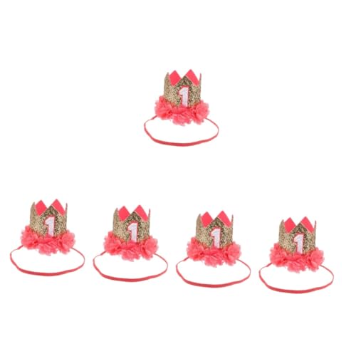 TOYANDONA 5St geburtstagsfeier dekoration baby stirnbänder Kappen Kronenhut zum 1. Geburtstag Geburtstagsmützen für Kinder Elastizität Kulissen Requisiten alles zum Geburtstag Stirnband von TOYANDONA