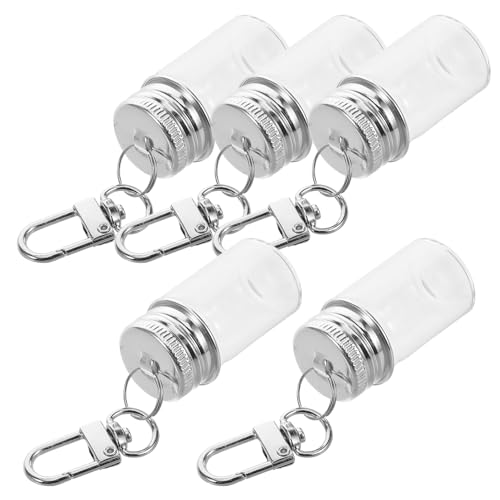 TOYANDONA 5St kleiner Schlüsselanhänger aus Glasflaschen kleine glasflaschen Mini-Glas- Mini-Flaschen-Schlüsselanhänger farbige Glasflaschen Mini-Gläser Rostfreier Stahl Transparent von TOYANDONA