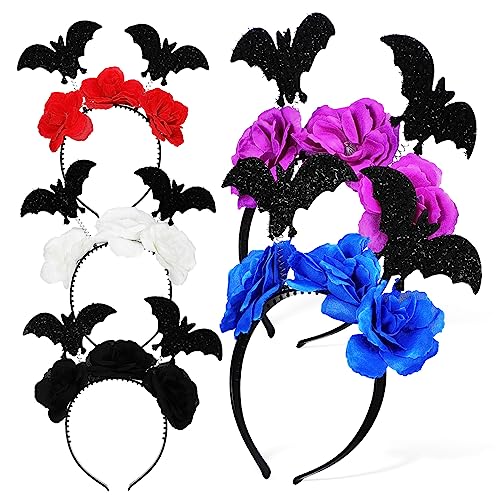 TOYANDONA 5Stücke Halloween Haarbänder Fledermaus Stirnbänder für Karneval und Cosplay und Leicht und Angenehm von TOYANDONA