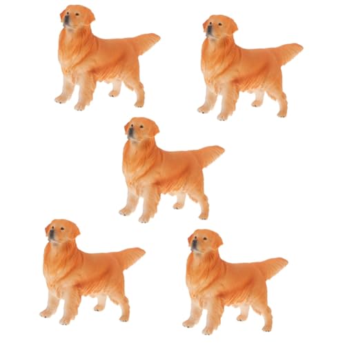 TOYANDONA 5st Golden Retriever-Ornament Statue Spielzeuge Verzierung in Hundeform Hundefigur Hundeskulptur Realistisches Simulationshundemodell Simulation Tierfigur Kind Groß Puppe von TOYANDONA