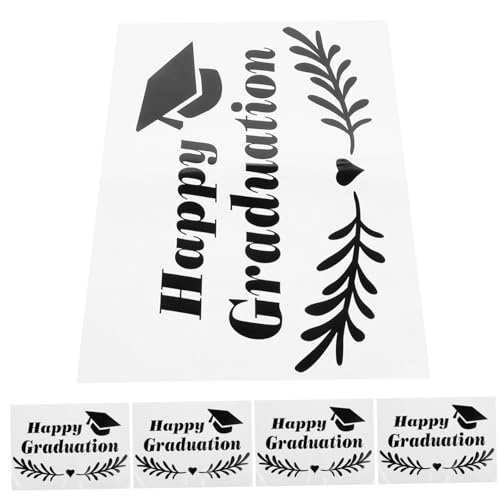 TOYANDONA 5st Graduierungsabziehbilder Ballonaufkleber Für Den Abschluss Selbstklebende Aufkleber Für Luftballons Black von TOYANDONA