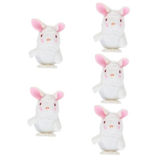TOYANDONA 5st Kleine Weiße Kaninchenpuppe Plüschfigur Spielzeug Stoffhase Korb Körbe Aufziehen Plüschkaninchen Kaninchen Ziehen Spielzeug in Großen Mengen Auf Tier Plastik Geschenk von TOYANDONA